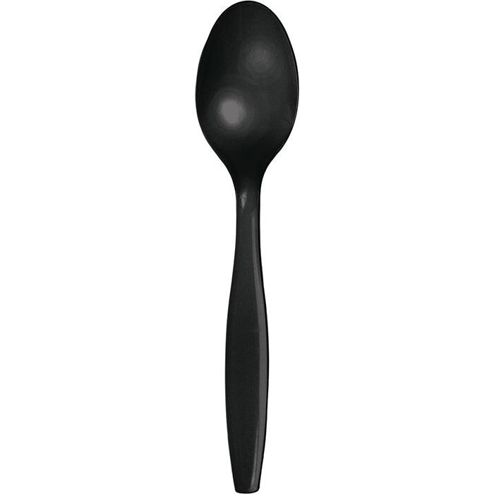 Black Plastic Spoons, 24 ct | Amazing Pinatas 