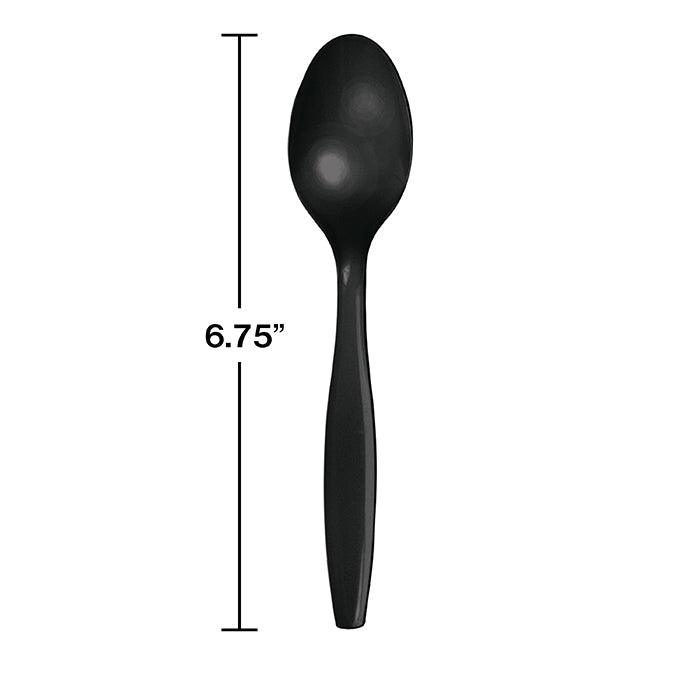 Black Plastic Spoons, 24 ct | Amazing Pinatas 