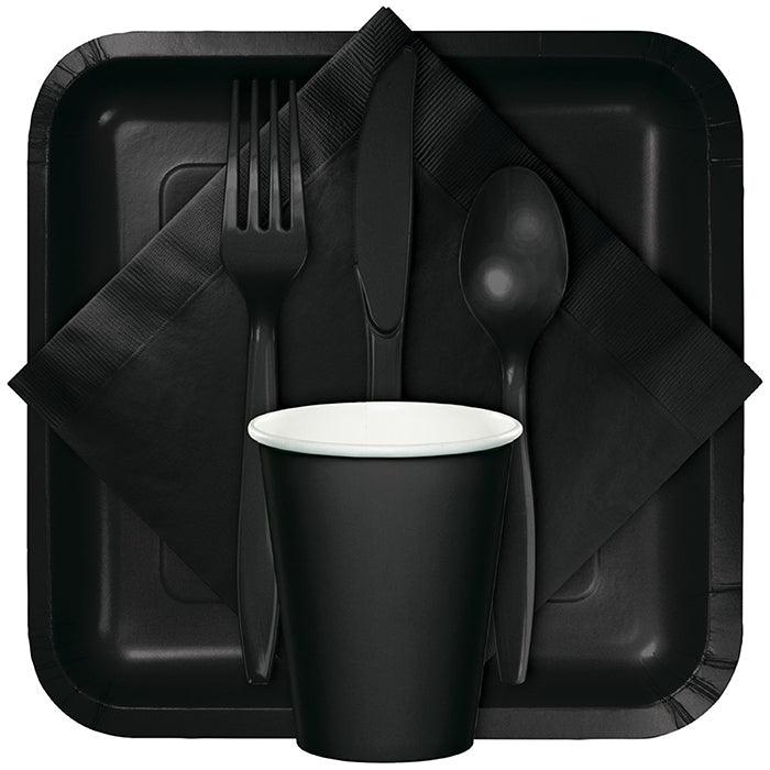 Black Plastic Spoons, 24 ct | Amazing Pinatas 