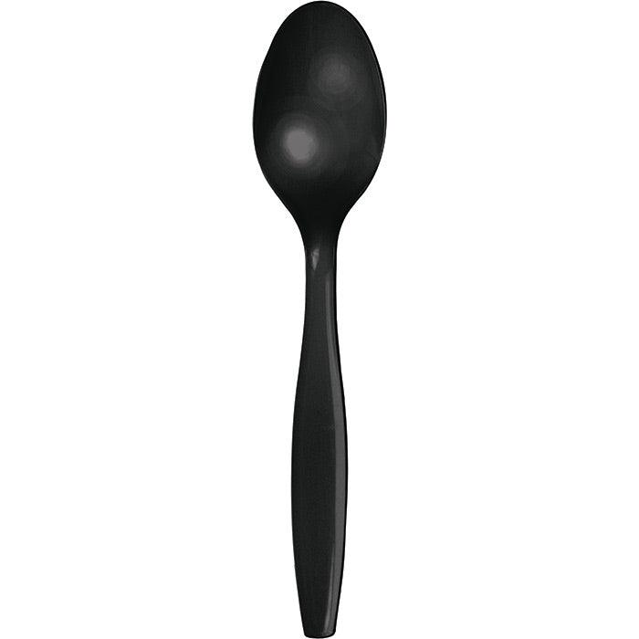 Black Plastic Spoons, 50 ct | Amazing Pinatas 