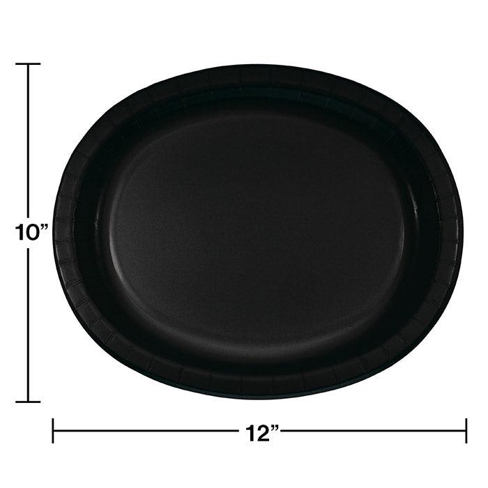 Black Velvet Oval Platter 10" X 12", 8 ct | Amazing Pinatas 