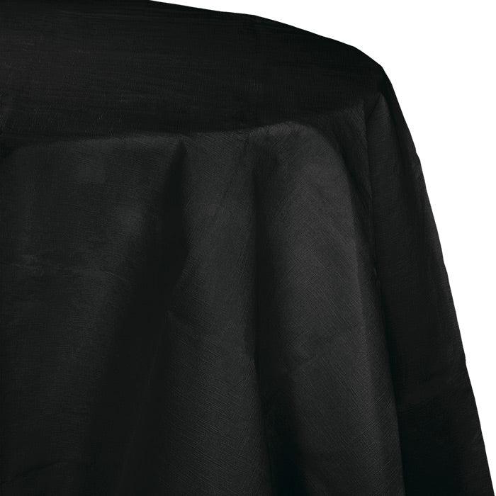 Black Velvet Round Polylined TIssue Tablecover, 82" | Amazing Pinatas 