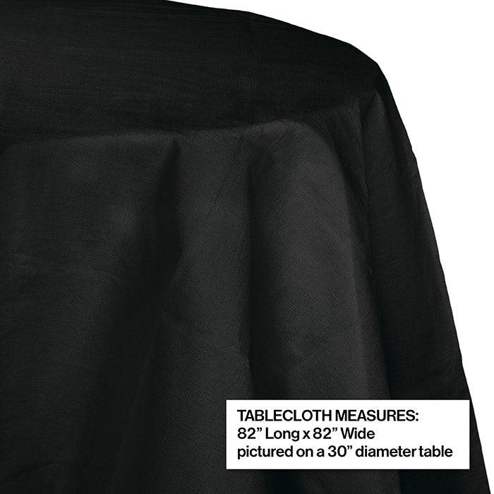 Black Velvet Round Polylined TIssue Tablecover, 82" | Amazing Pinatas 