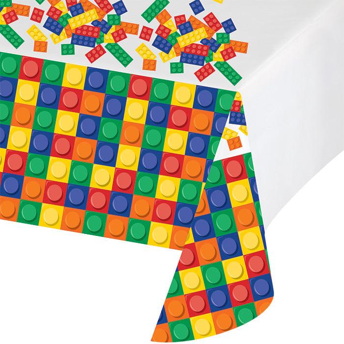 Block Party All Over Prt Plastic Tablecover 54" X 102" | Amazing Pinatas 