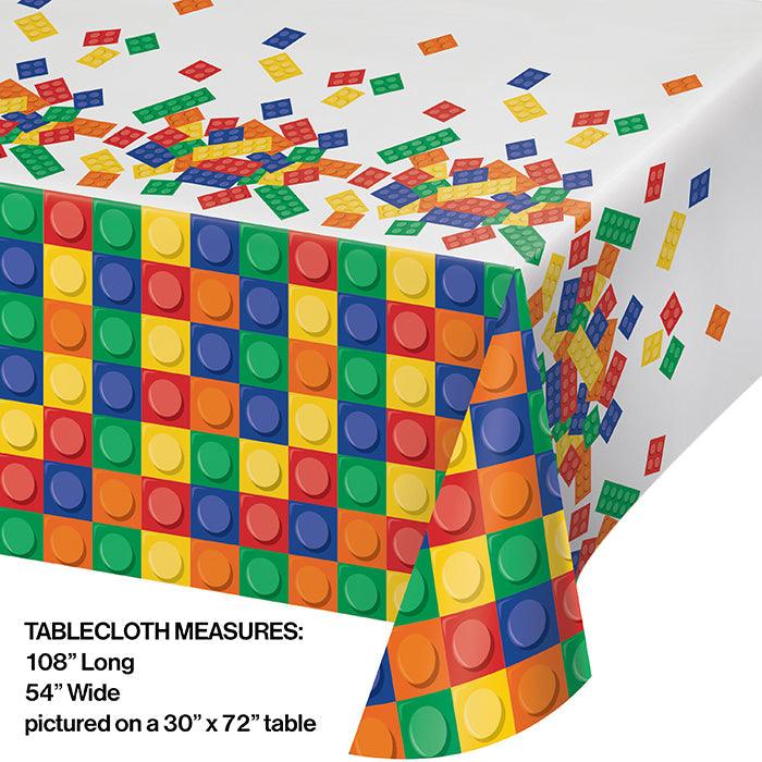 Block Party All Over Prt Plastic Tablecover 54" X 102" | Amazing Pinatas 