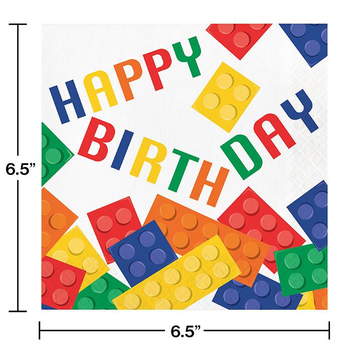 Block Party Birthday Napkins, 16 ct | Amazing Pinatas 