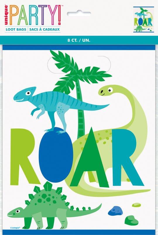 Blue & Green Dinosaur Birthday Party Loot Favor Bags, Pack of 8 | Amazing Pinatas