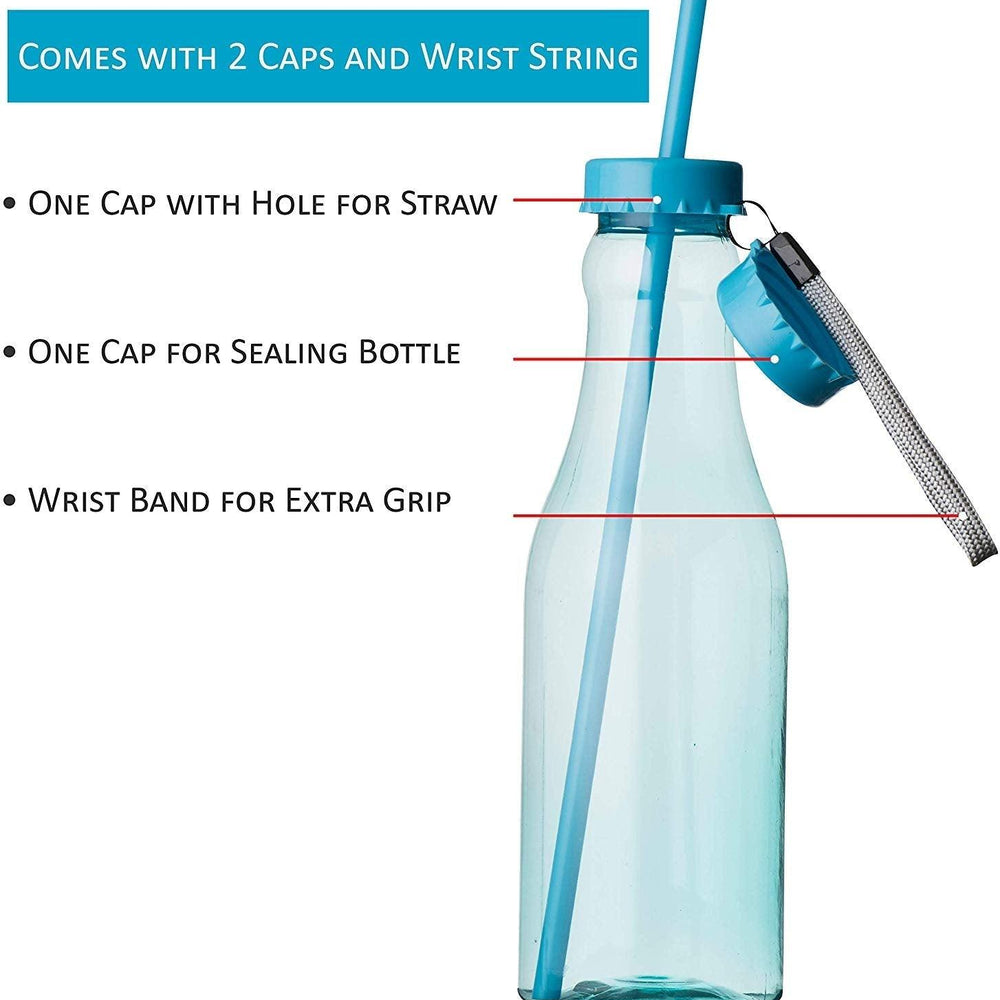 Blue Plastic Bottle With Straw 12 Pack 22 Oz | Amazing Pinatas 