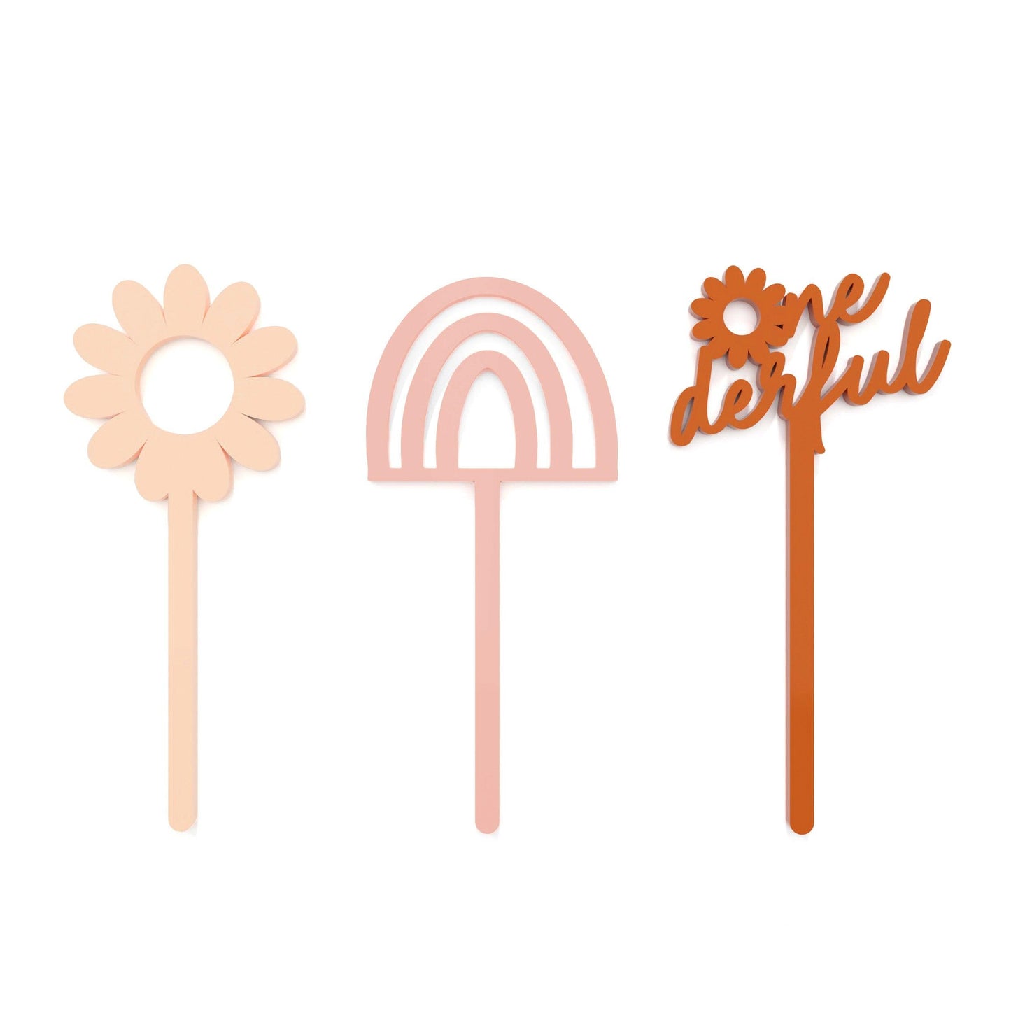 Boho Daisy Acrylic Cupcake Toppers, Pack of 12 | Amazing Pinatas 