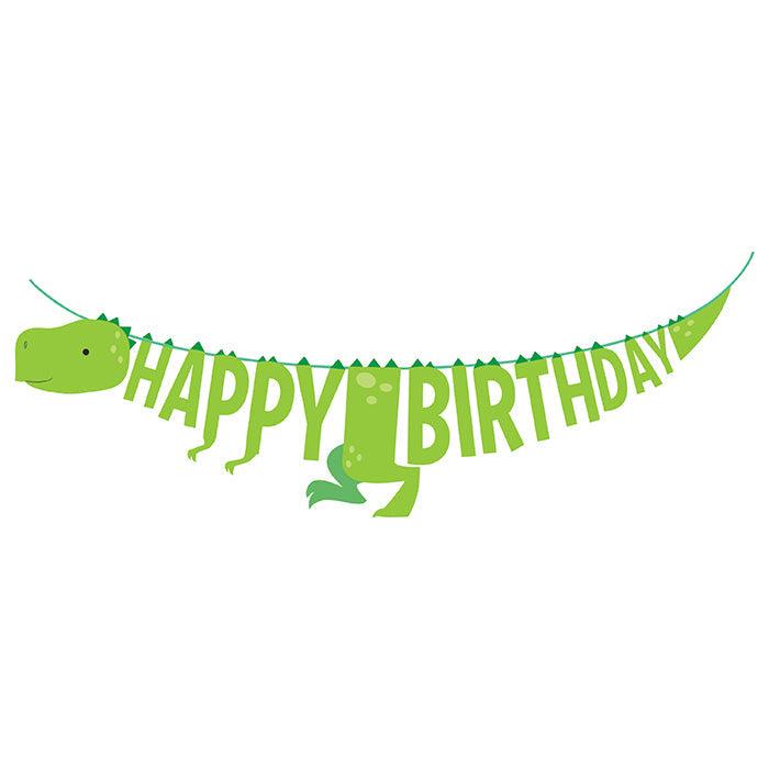 Boy Dino Party Shaped Banner W/ Ribbon | Amazing Pinatas 