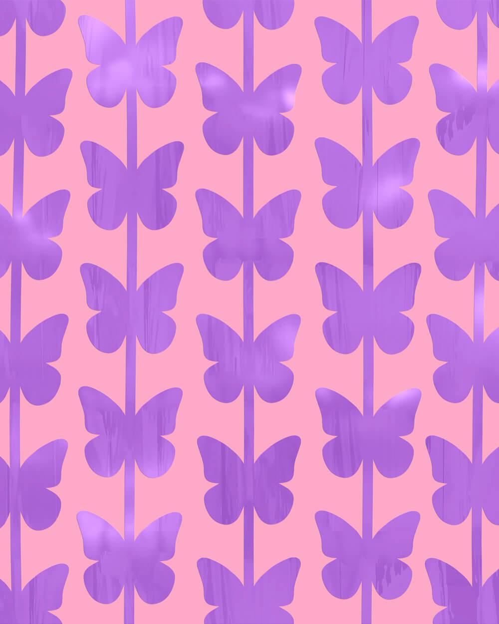 Butterfly Curtain - matte purple foil curtain