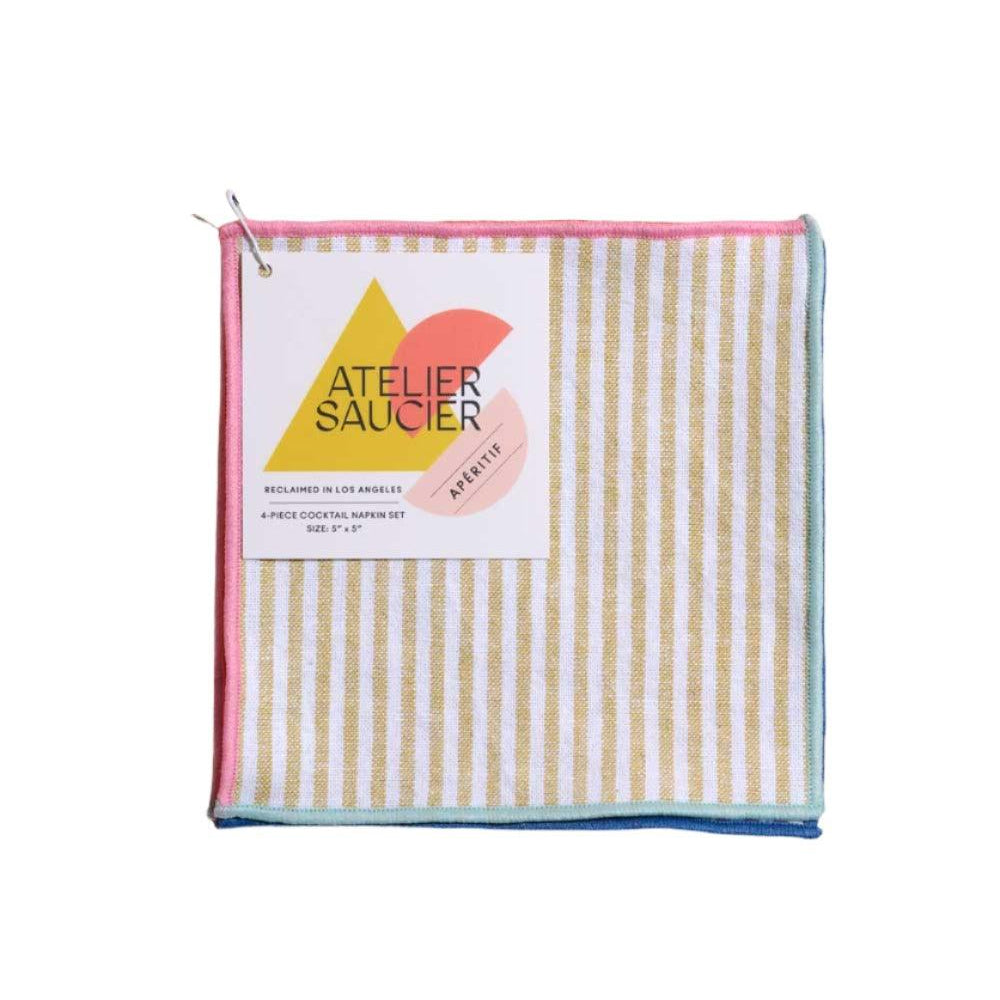 Carnival Stripe Cocktail Napkins | Set of 4 | Amazing Pinatas 