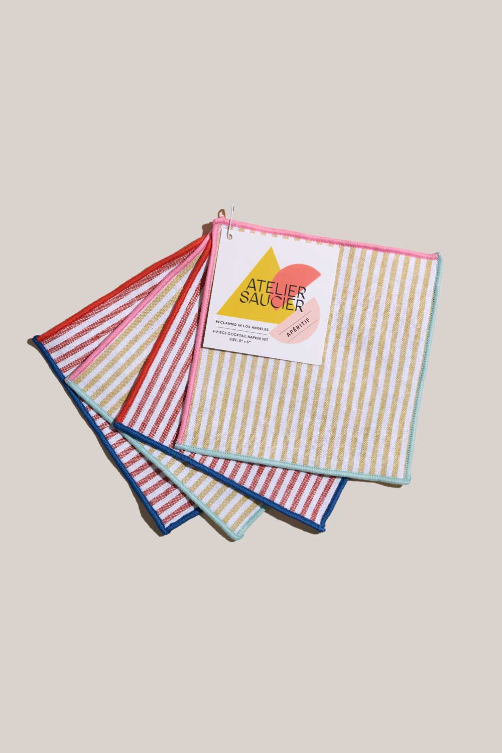 Carnival Stripe Cocktail Napkins | Set of 4 | Amazing Pinatas 