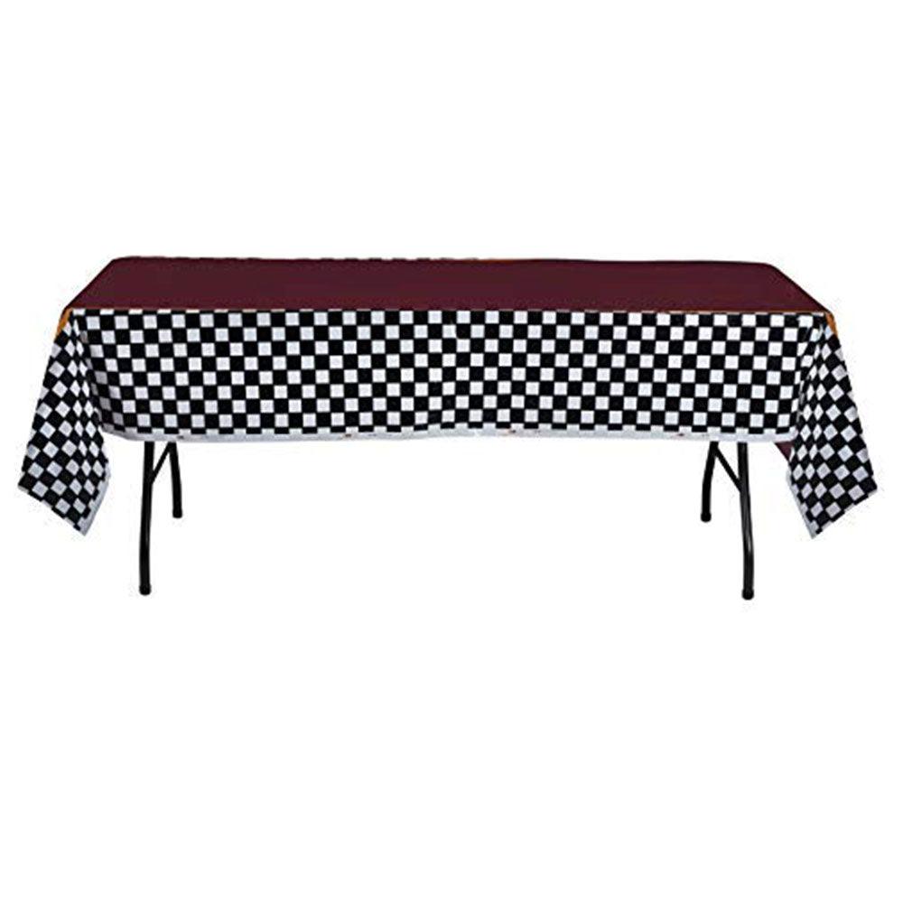 Checkered Black And White Tablecloth 8 Pack 54" X 108" | Amazing Pinatas 