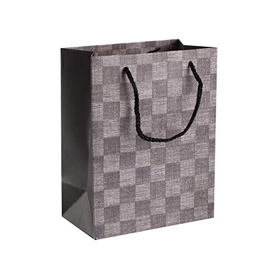 
                  
                    Checkered Gift Bags 9"X 7"X 4" Ash Grey Set 24 | Amazing Pinatas 
                  
                