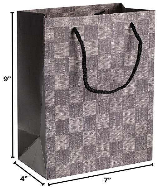 
                  
                    Checkered Gift Bags 9"X 7"X 4" Ash Grey Set 24 | Amazing Pinatas 
                  
                