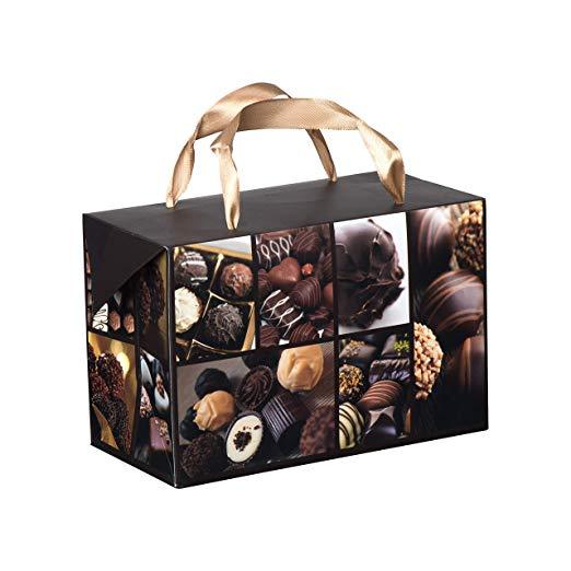 Chocolate Design Paper Gift Bag Box 12 Pack 7X3.5X4.75" | Amazing Pinatas 