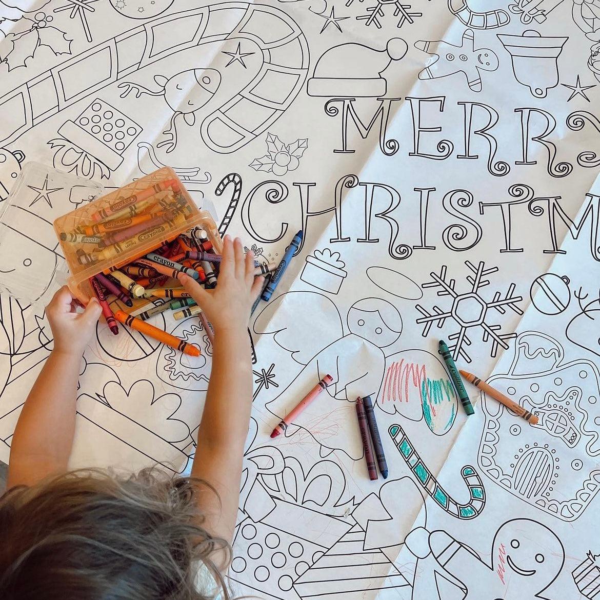 Christmas Coloring Activity Table Cover | Amazing Pinatas 