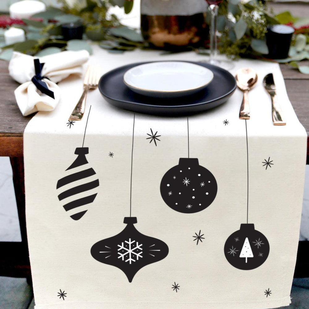 
                  
                    Christmas Ornaments Cotton Canvas Table Runner | Amazing Pinatas 
                  
                