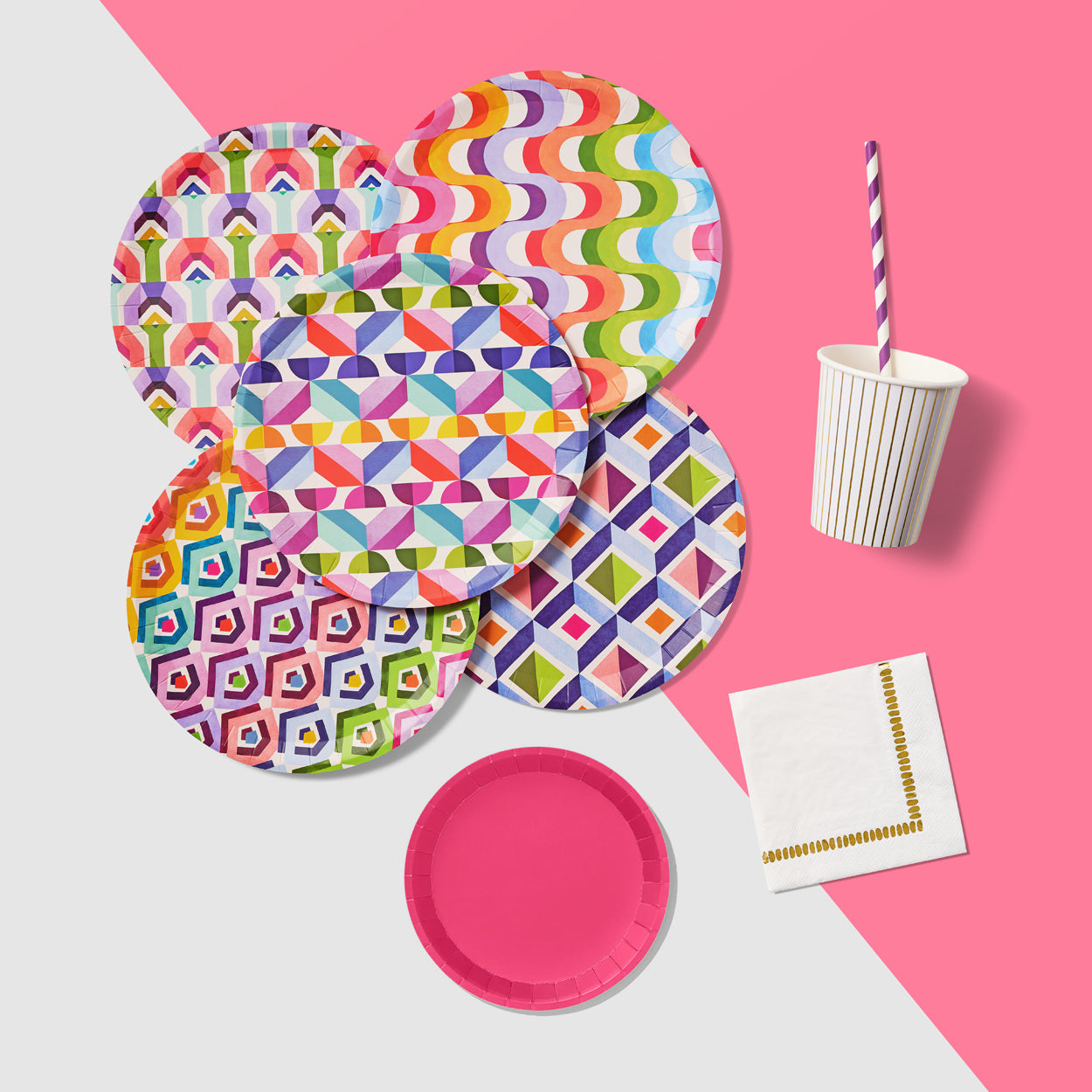 Color me Crazy Large Plates (10 per pack) | Amazing Pinatas 