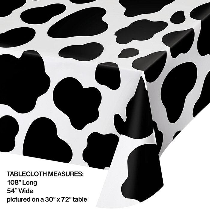 Cow Print Plastic Table Cover, 54" X 108" | Amazing Pinatas 