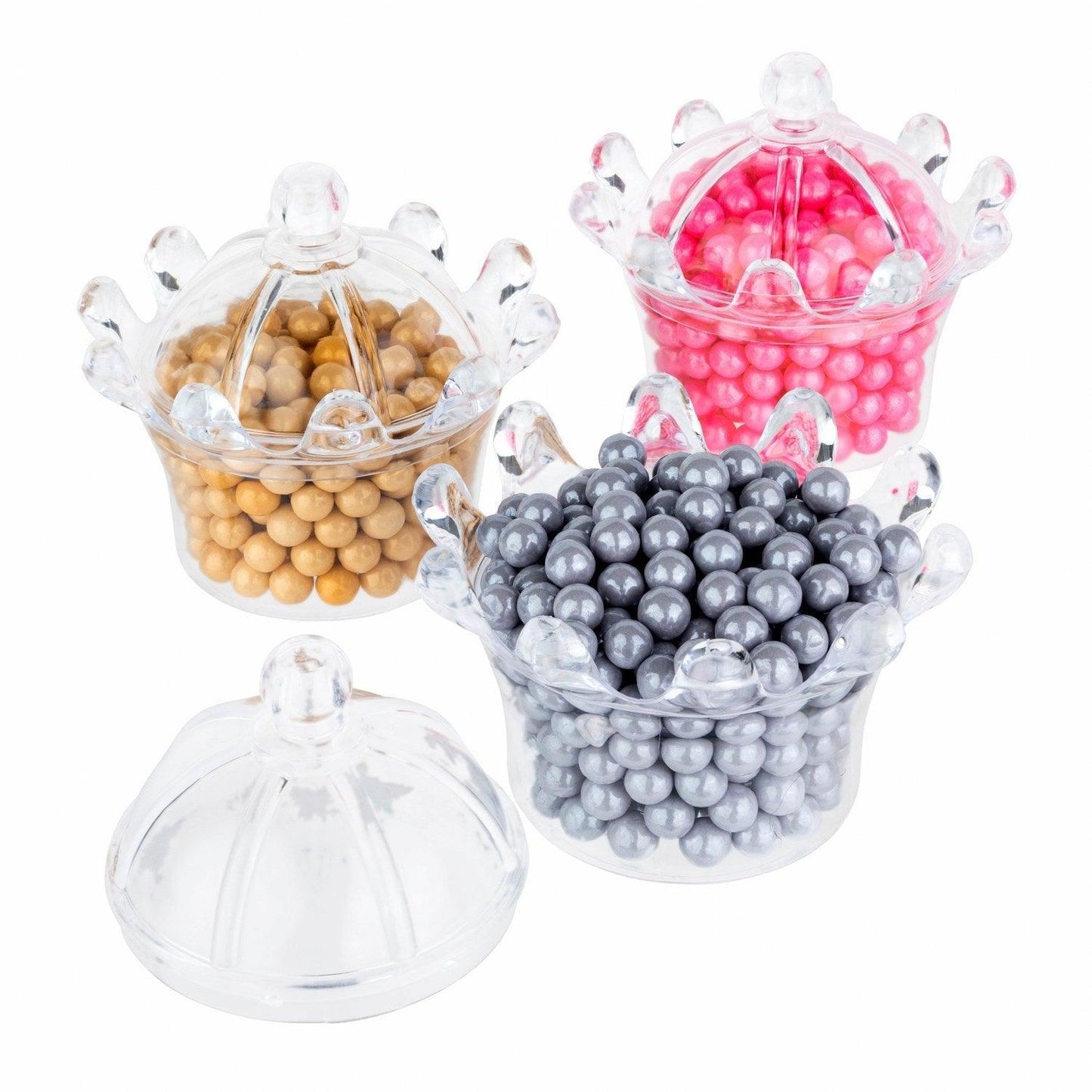 Crown Shaped Acrylic Candy Boxes 16 Pack 2.95"X2.75" | Amazing Pinatas 