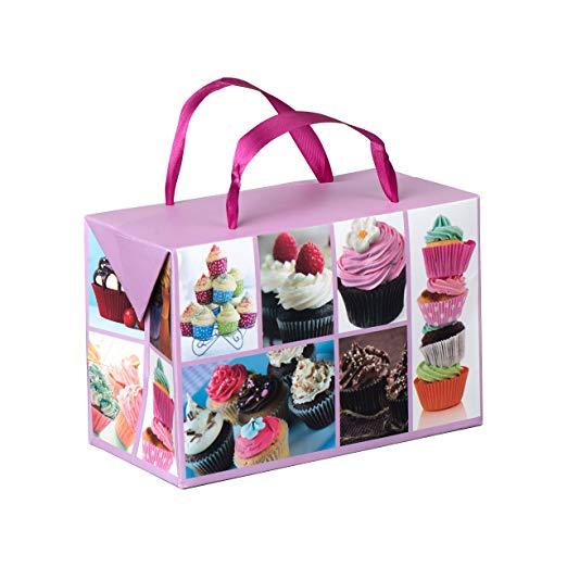 Cupcake Design Paper Gift Bag Box 12 Pack 7"X 3.5"X 4.75" | Amazing Pinatas 