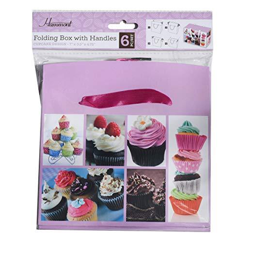 Cupcake Design Paper Gift Bag Box 12 Pack 7"X 3.5"X 4.75" | Amazing Pinatas 