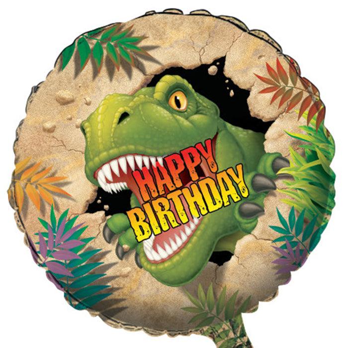 Dino Blast Metallic Balloon 18", Happy Birthday | Amazing Pinatas 