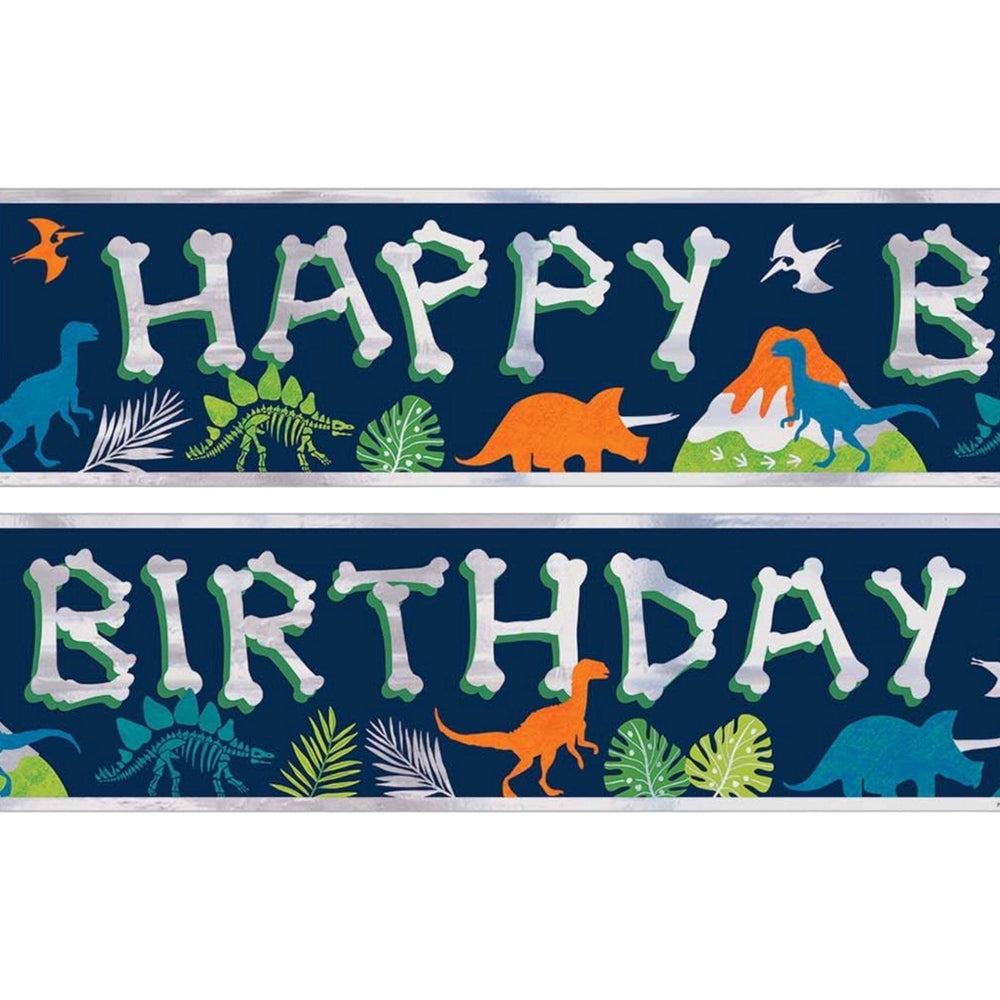 Dinosaur Dino-Mite Birthday Banner 12ft | Amazing Pinatas 