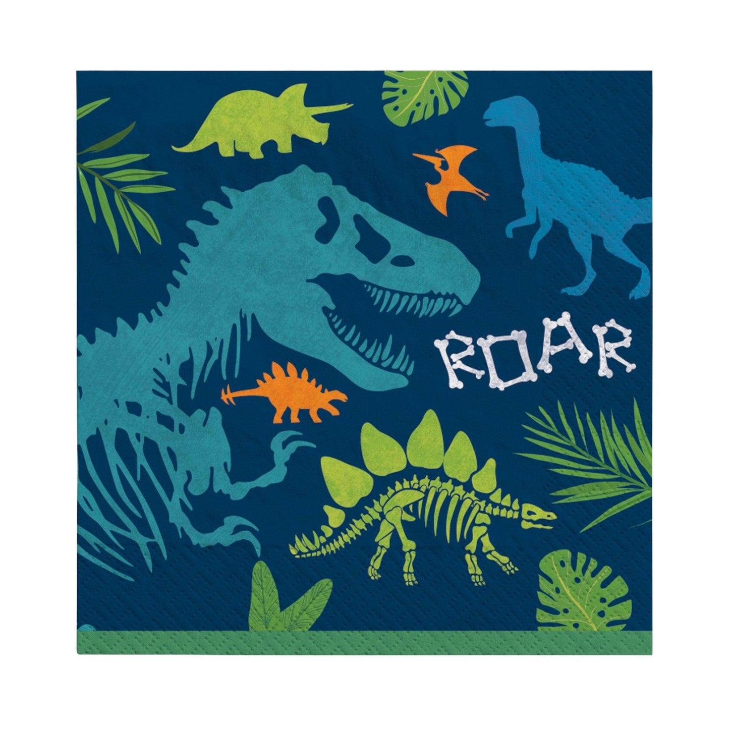 Dinosaur Dino-Mite Birthday Beverage Napkins, Pack of 16 | Amazing Pinatas