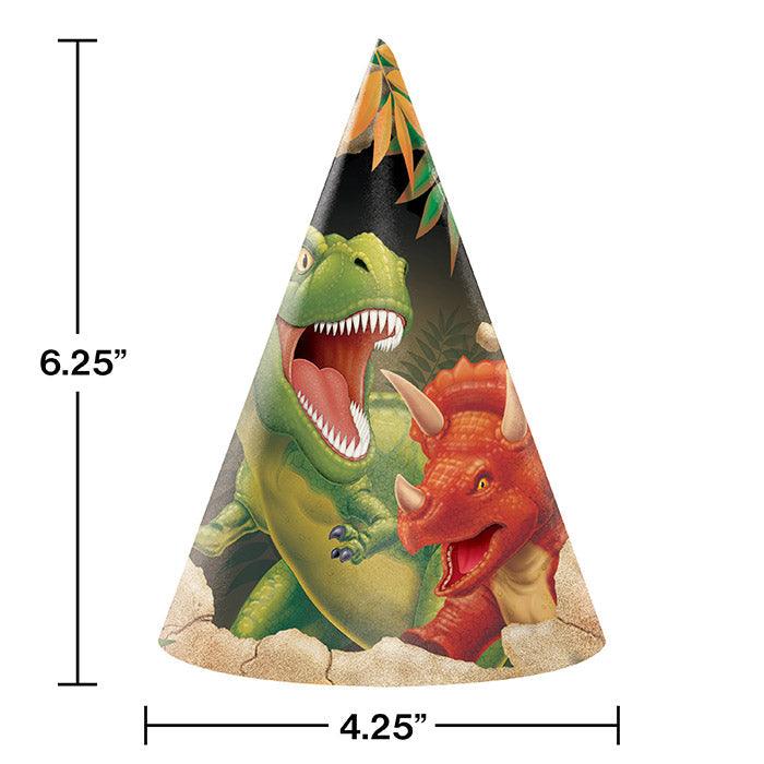 Dinosaur Party Hats, 8 ct | Amazing Pinatas 