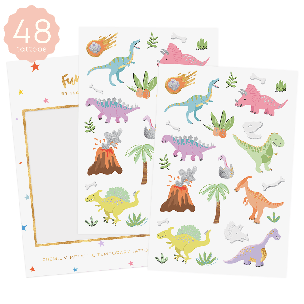 
                  
                    Dinosaur Temporary Tattoos | 48 ct | Amazing Pinatas 
                  
                