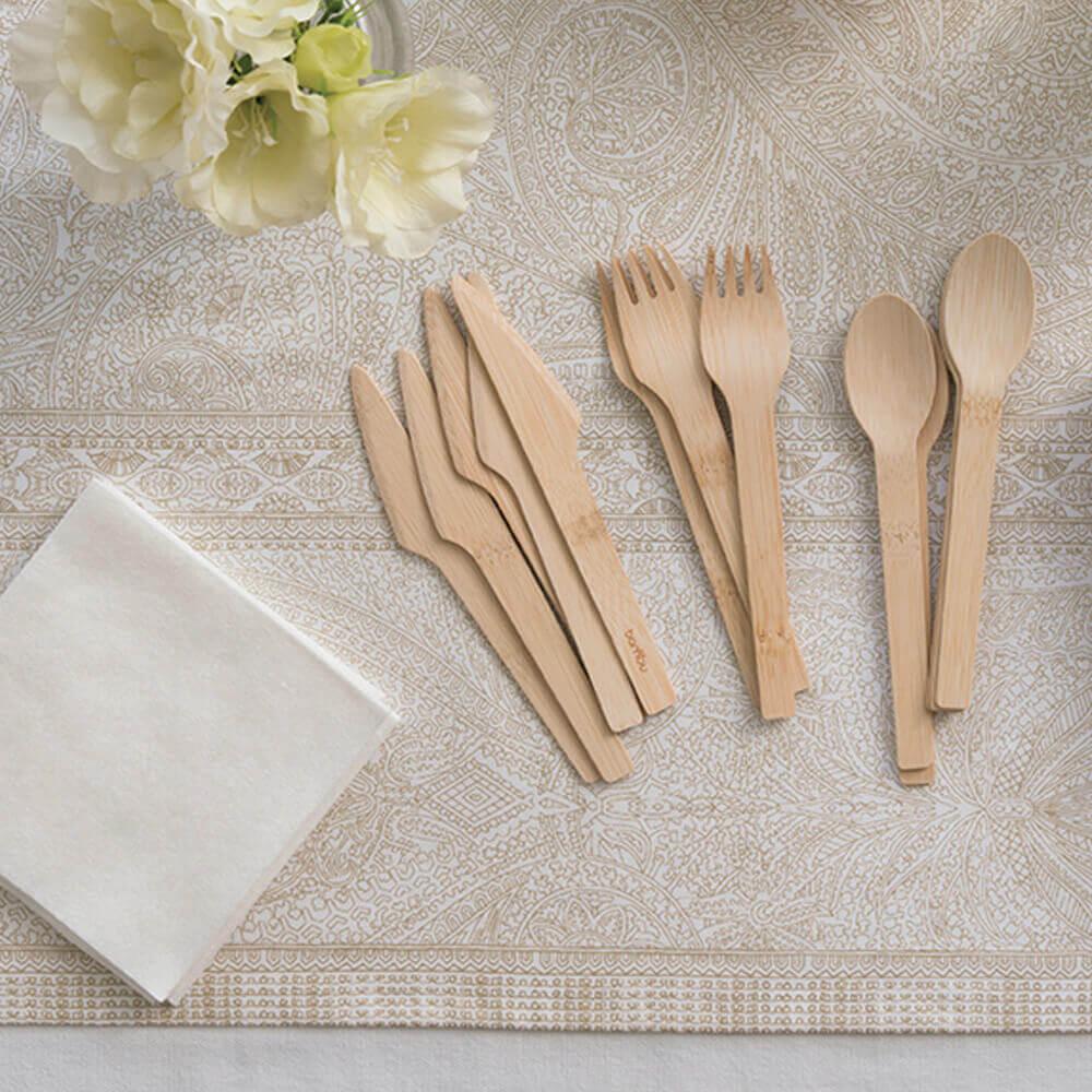 
                  
                    Disposable Bamboo Cutlery Set, 24-piece | Amazing Pinatas 
                  
                