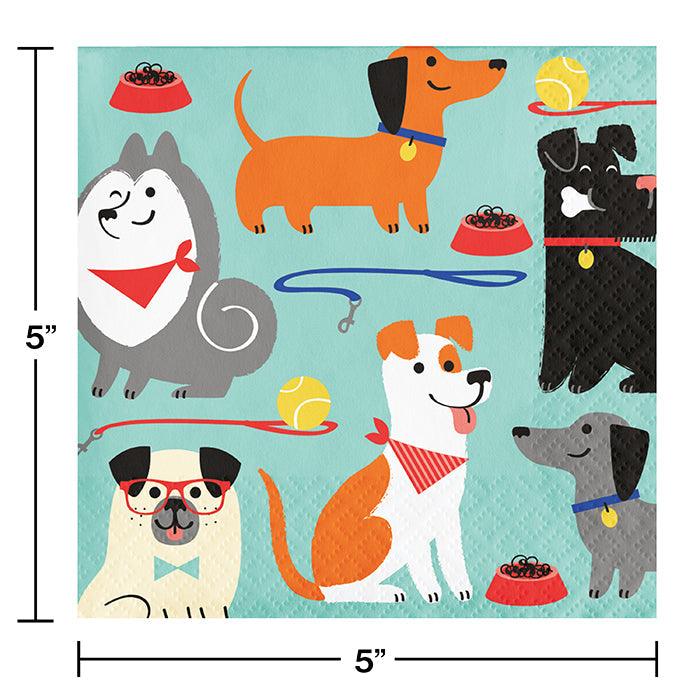 Dog Party Beverage Napkins, 16 ct | Amazing Pinatas 