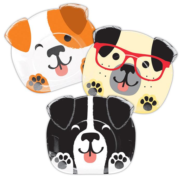 Dog Party Shaped Plate 9" Assorted Dogs, 8 ct | Amazing Pinatas 