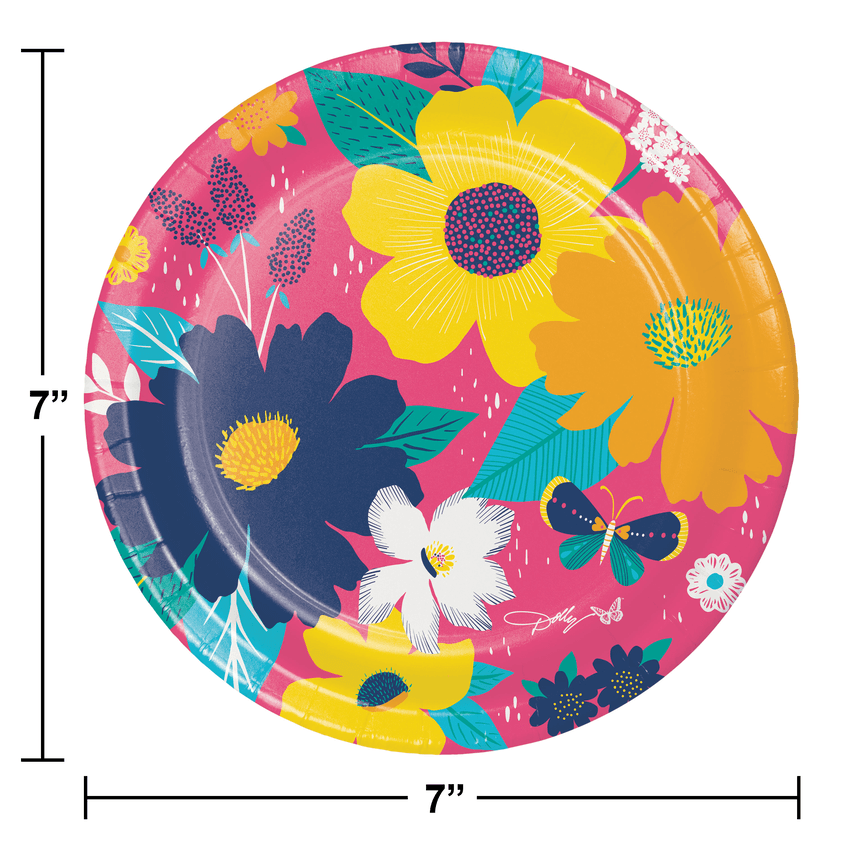 Dolly Parton Blossoming Beauty Paper 7" Dessert Plates (8/Pkg) | Amazing Pinatas 