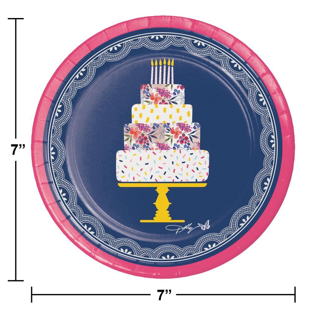 Dolly Parton Celebrate Floral 7" Paper Dessert Plates (8/Pkg) | Amazing Pinatas 