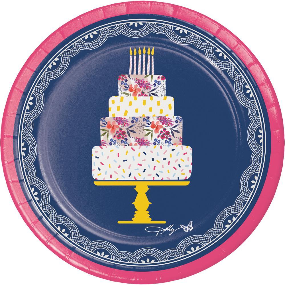 Dolly Parton Celebrate Floral 7" Paper Dessert Plates (8/Pkg) | Amazing Pinatas 