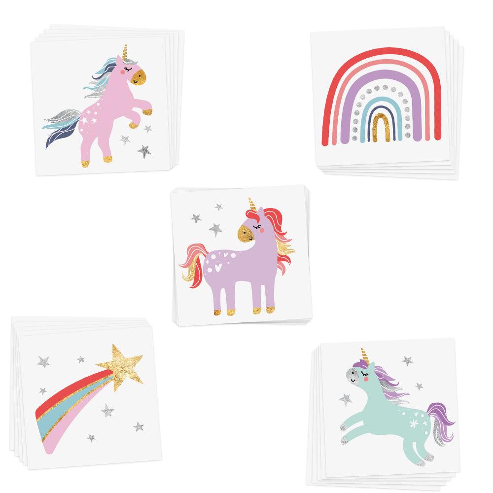 Enchanting Unicorn Variety Set Temporary Tattoos | 50 ct | Amazing Pinatas 