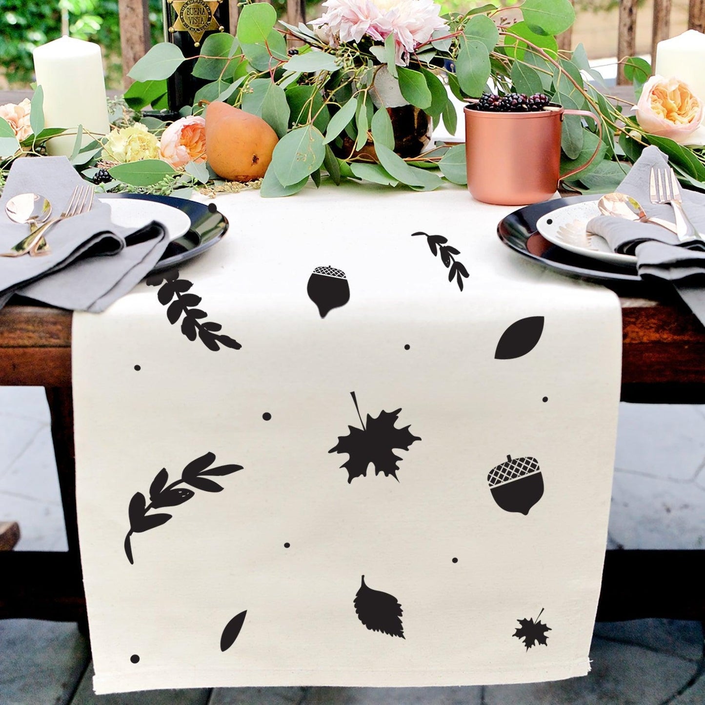 Fall Leaves Cotton Canvas Table Runner | Amazing Pinatas 