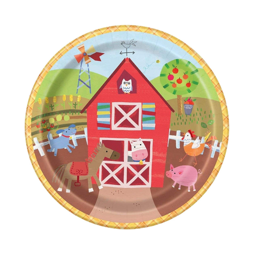 Farm Barnyard Birthday Dinner Plates, Pack of 8 | Amazing Pinatas