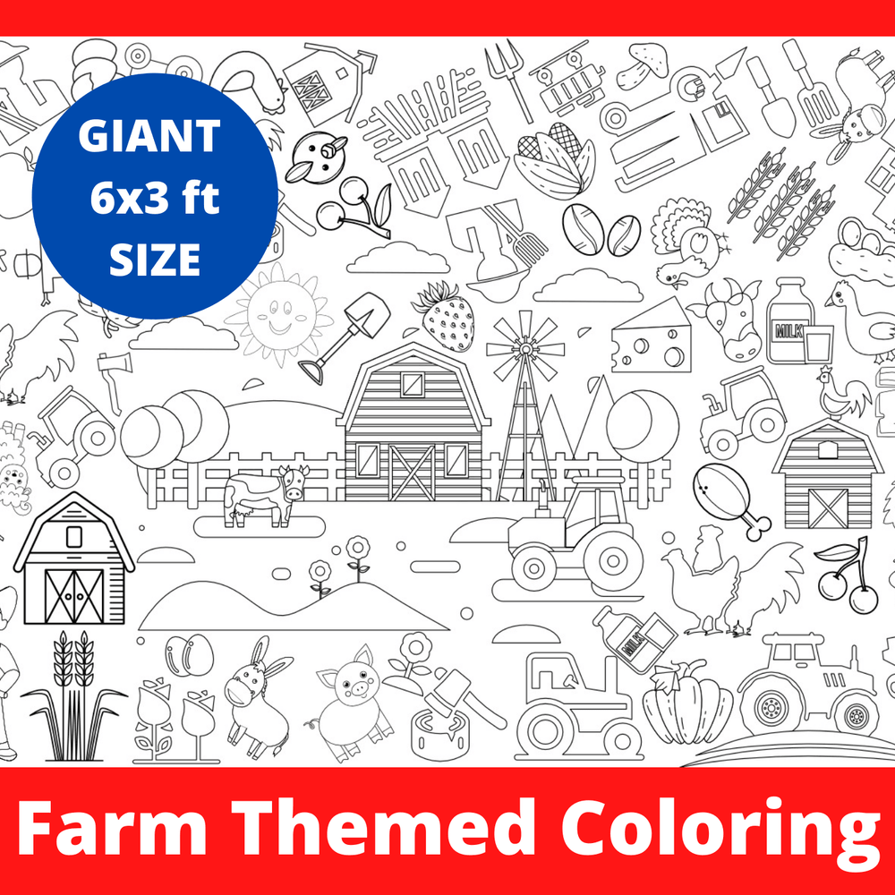 
                  
                    Farm Themed Coloring Activity Table Cover | Amazing Pinatas 
                  
                