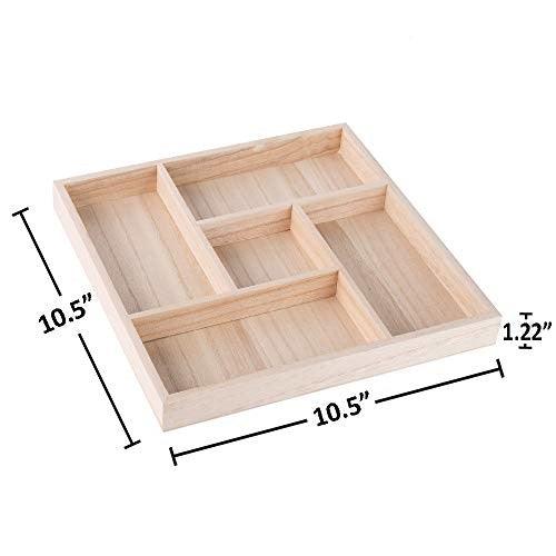 Five Sections Wooden Tray 10.5"X10.5"X1.22" Square 4 Pack | Amazing Pinatas 