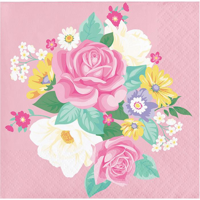 Floral Tea Party Beverage Napkins, 16 ct | Amazing Pinatas 