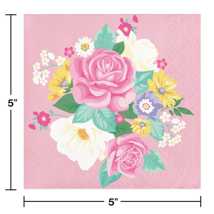 Floral Tea Party Beverage Napkins, 16 ct | Amazing Pinatas 