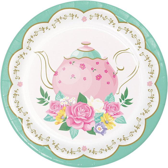 Floral Tea Party Dessert Plates, 8 ct | Amazing Pinatas 