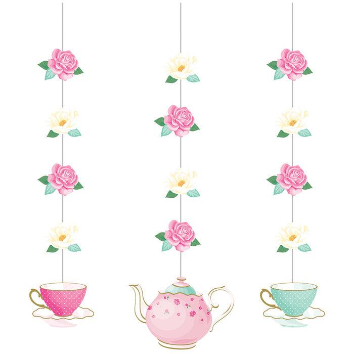 Floral Tea Party Hanging Cutouts, 3 ct | Amazing Pinatas 