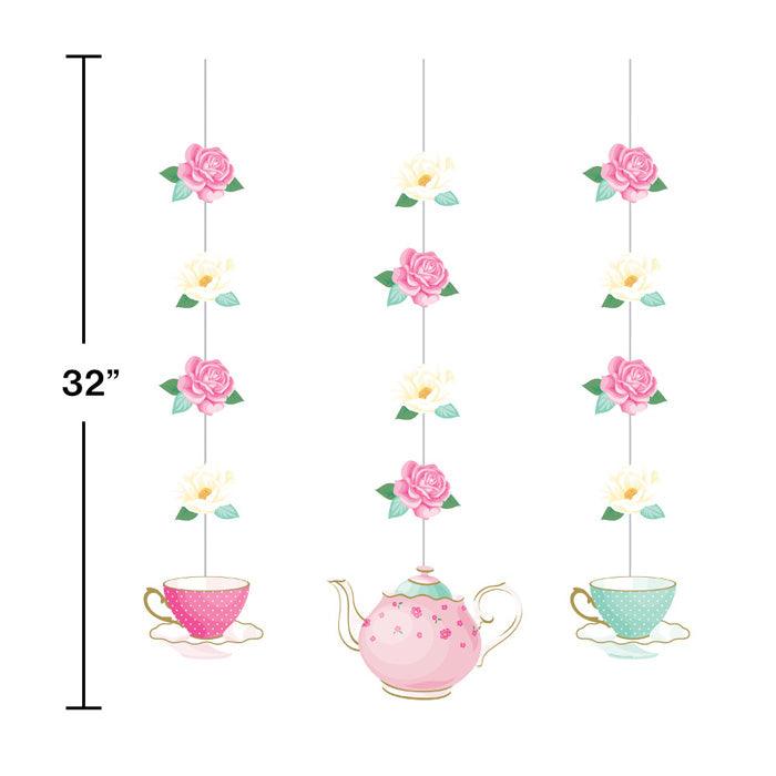 Floral Tea Party Hanging Cutouts, 3 ct | Amazing Pinatas 