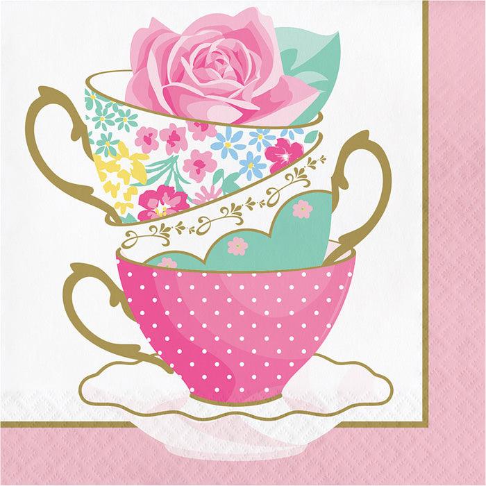 Floral Tea Party Napkins, 16 ct | Amazing Pinatas 